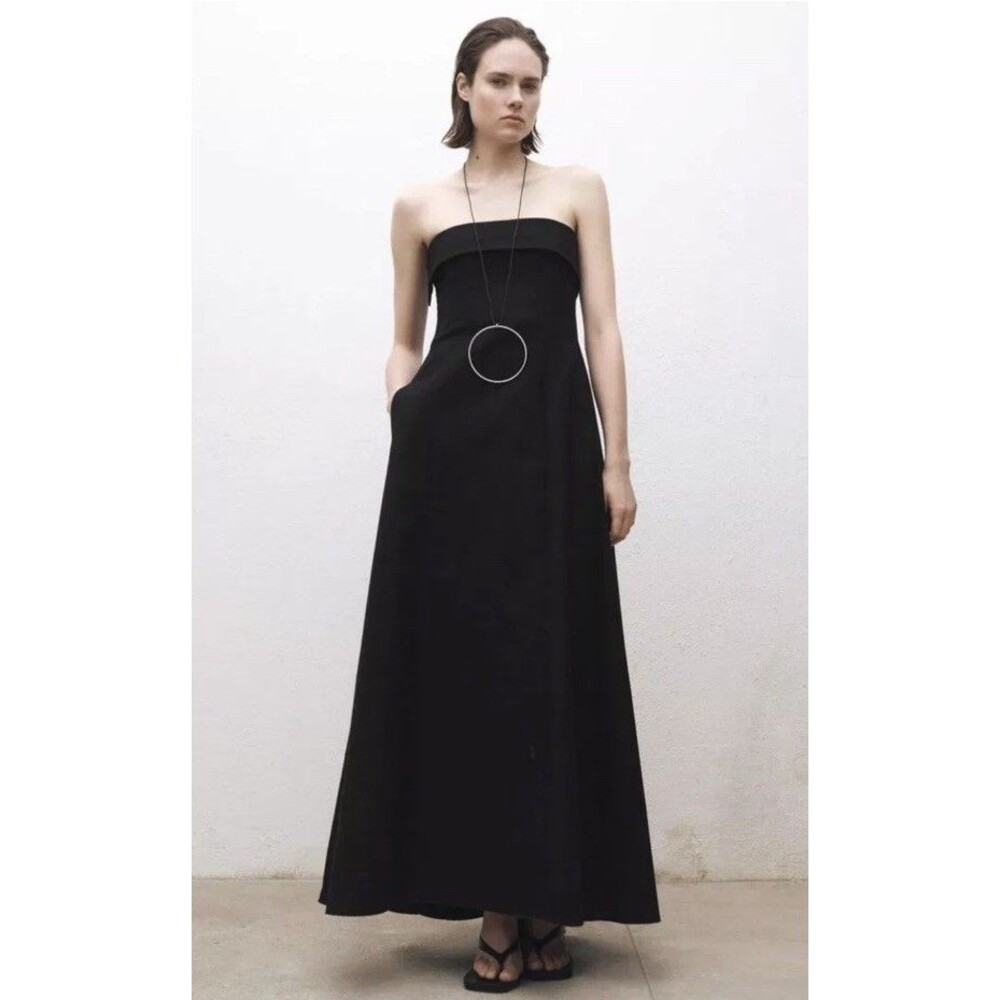 MANGO MNG Selection Strapless Dress Brigitte Size XS/2 New With Tags! Black $299